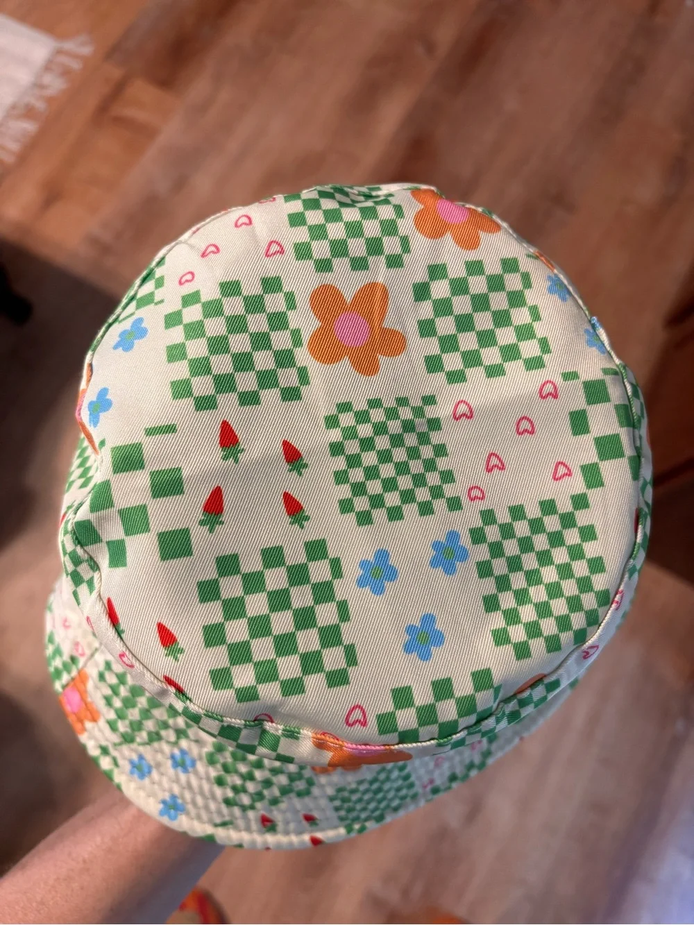 Floral Checkerbucket Hat — Green & Orange Print floral throwback **2 for 20**
